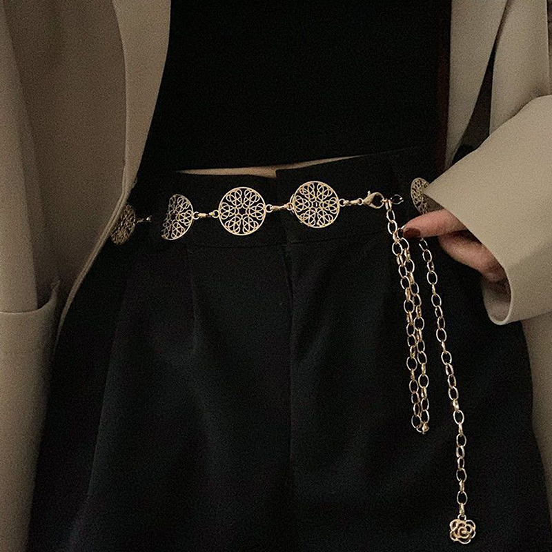 Body Jewelry Dress - Eleganter runder Metallgürtel für Damen, Retro-Stil,