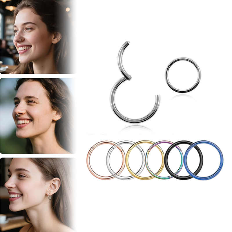 Body Jewelry Nose - 16G 316L Chirurgischer Stahl Klappbare Clicker-Nasenringe,