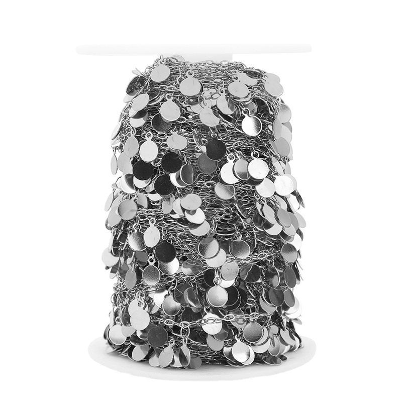Body Jewelry - 1 Meter Edelstahl 6mm Scheiben-Handkette DIY