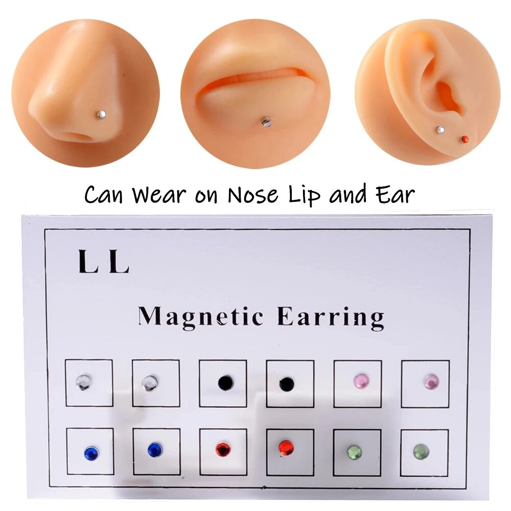 Body Jewelry Nose - 12PCS/Karte Gefälschte Cheater Nicht Durchbohrten Magnet