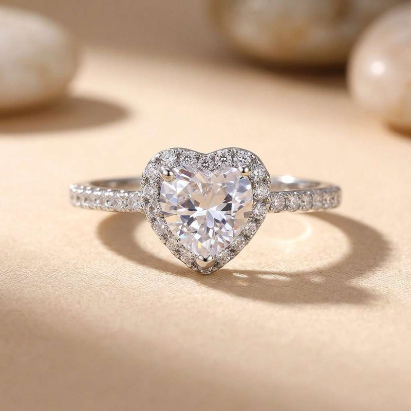 Body Jewelry High Quality - 925 Sterling Silber Herz-Design Exquisite Ringe