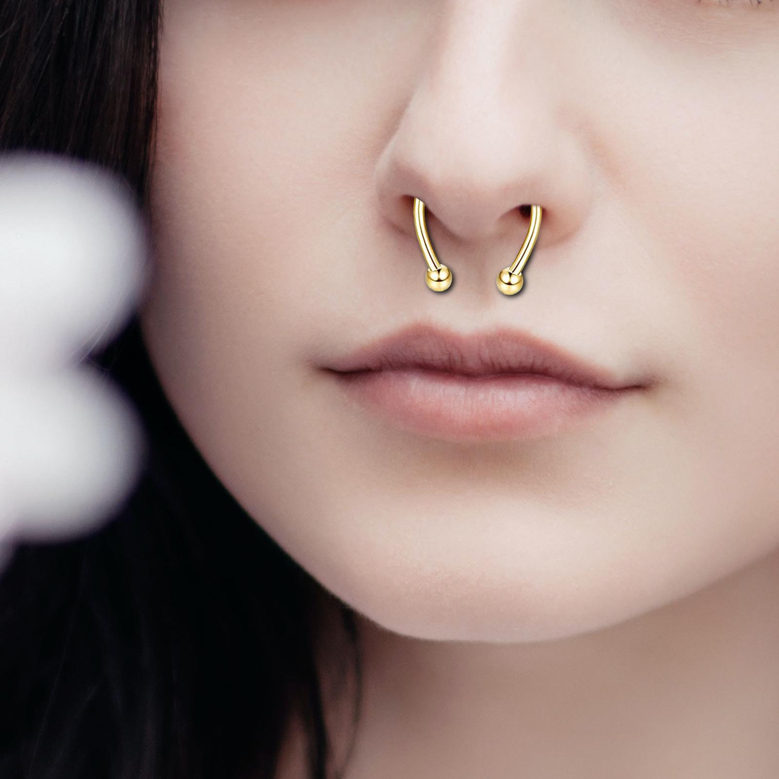 Body Jewelry Shop - Magnetischer Fake-Nasenring aus Edelstahl, Septum-Hoop, leichter,