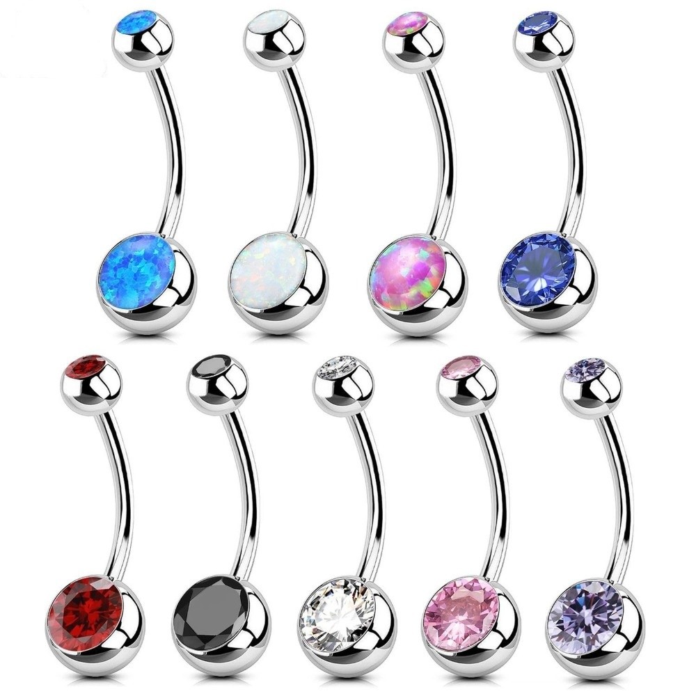 Body Jewelry High Quality - Hochwertiges Titanmaterial, Bauchnabelringe, gebogenes baumelndes Design,