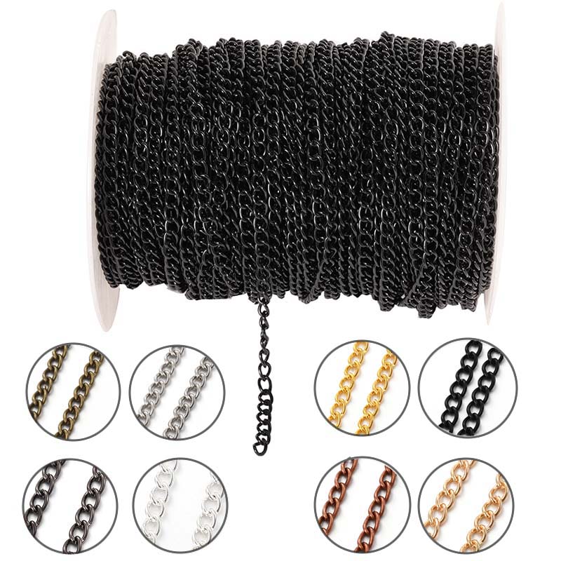 Body Jewelry - 2 Meter 2,5/3,5/4,5mm Metall Flache Ovale