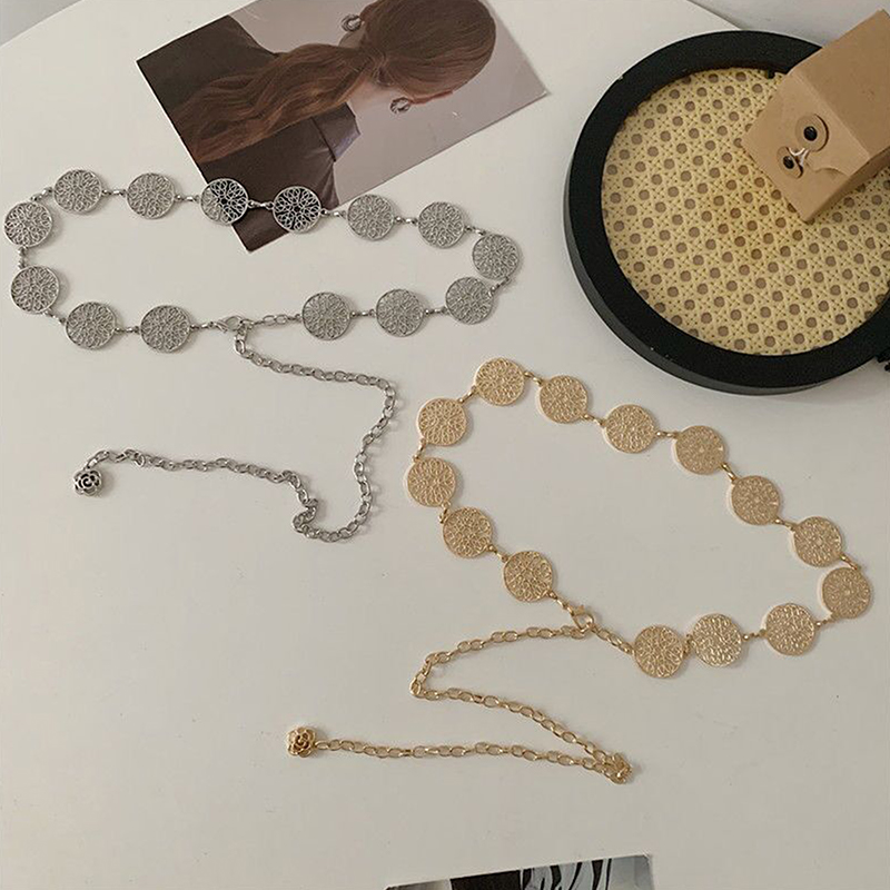 Eleganter runder Metallgürtel  – Body Jewelry Dress Bewertung und Preis