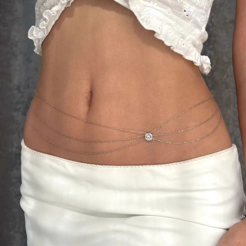 Sommer Heißer Metall-Taillenri – Body Jewelry Rhinestone Bewertung und Preis