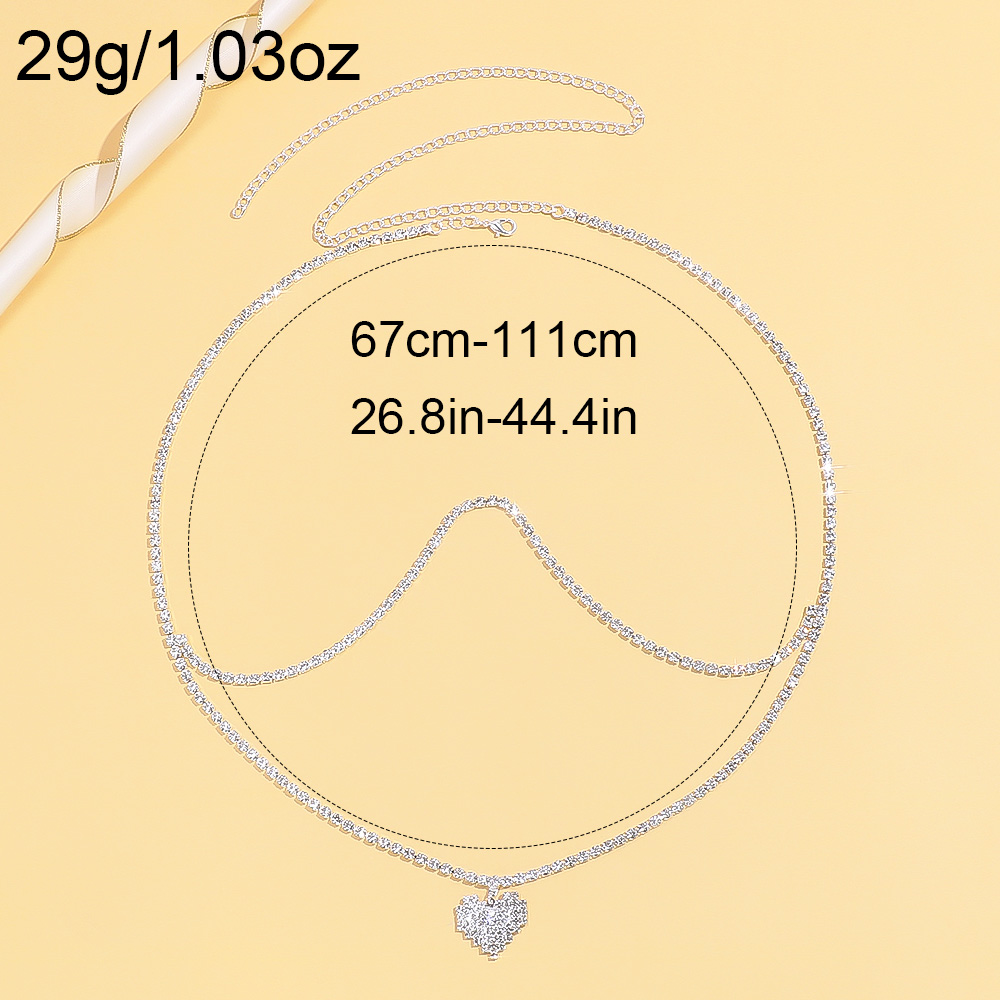 Strass-Doppelschicht-Herzanhän – Body Jewelry Y2K Bewertung und Preis