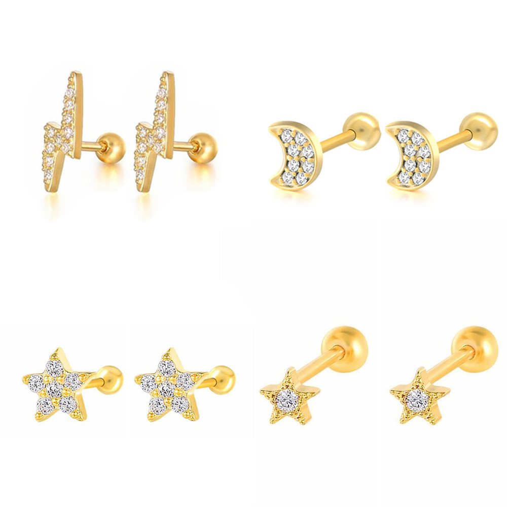 Sterne Mond Knorpel Stud Ohrri – Body Jewelry Cartilage Earrings Bewertung und Preis