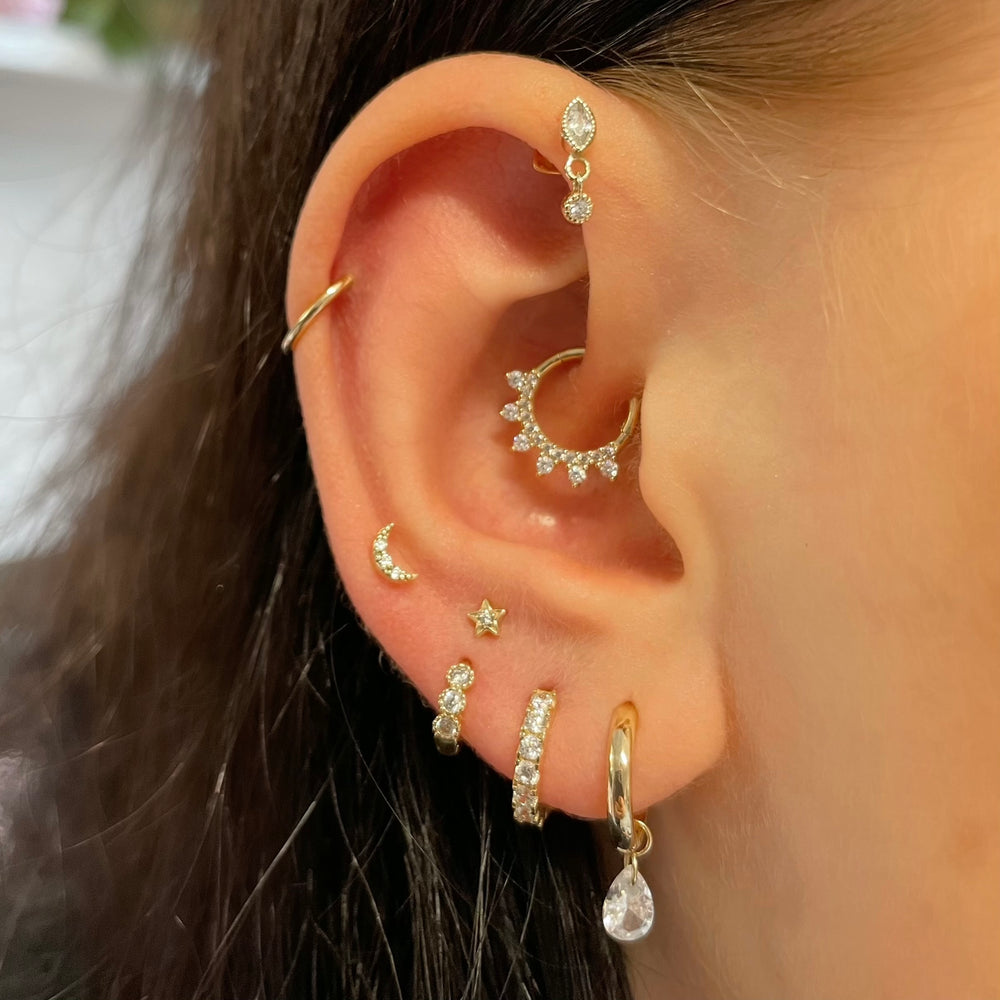 Sterne Mond Knorpel Stud Ohrri – Body Jewelry Cartilage Earrings Bewertung und Preis