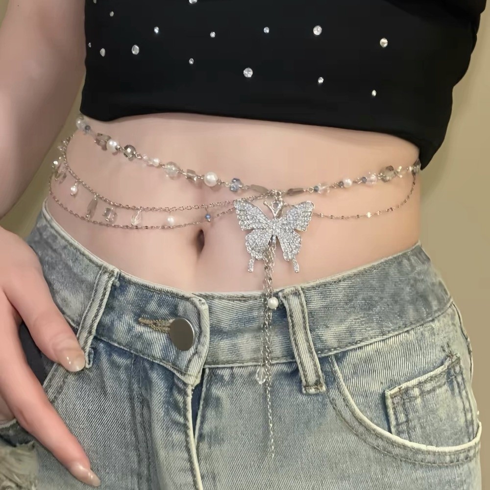 Y2K Schmetterling Taillenkette – Body Jewelry Y2K Bewertung und Preis