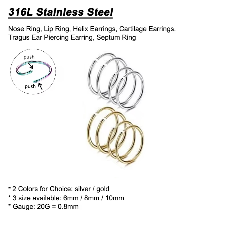 6 Stück/Set Hypoallergene Nase – Body Jewelry Cartilage Earrings Bewertung und Preis