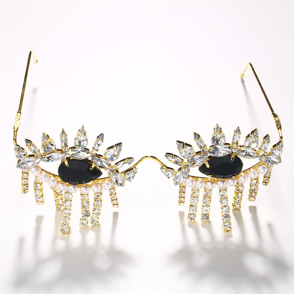Stone fans Quaste Brille Rahme – Body Jewelry Y2K Bewertung und Preis