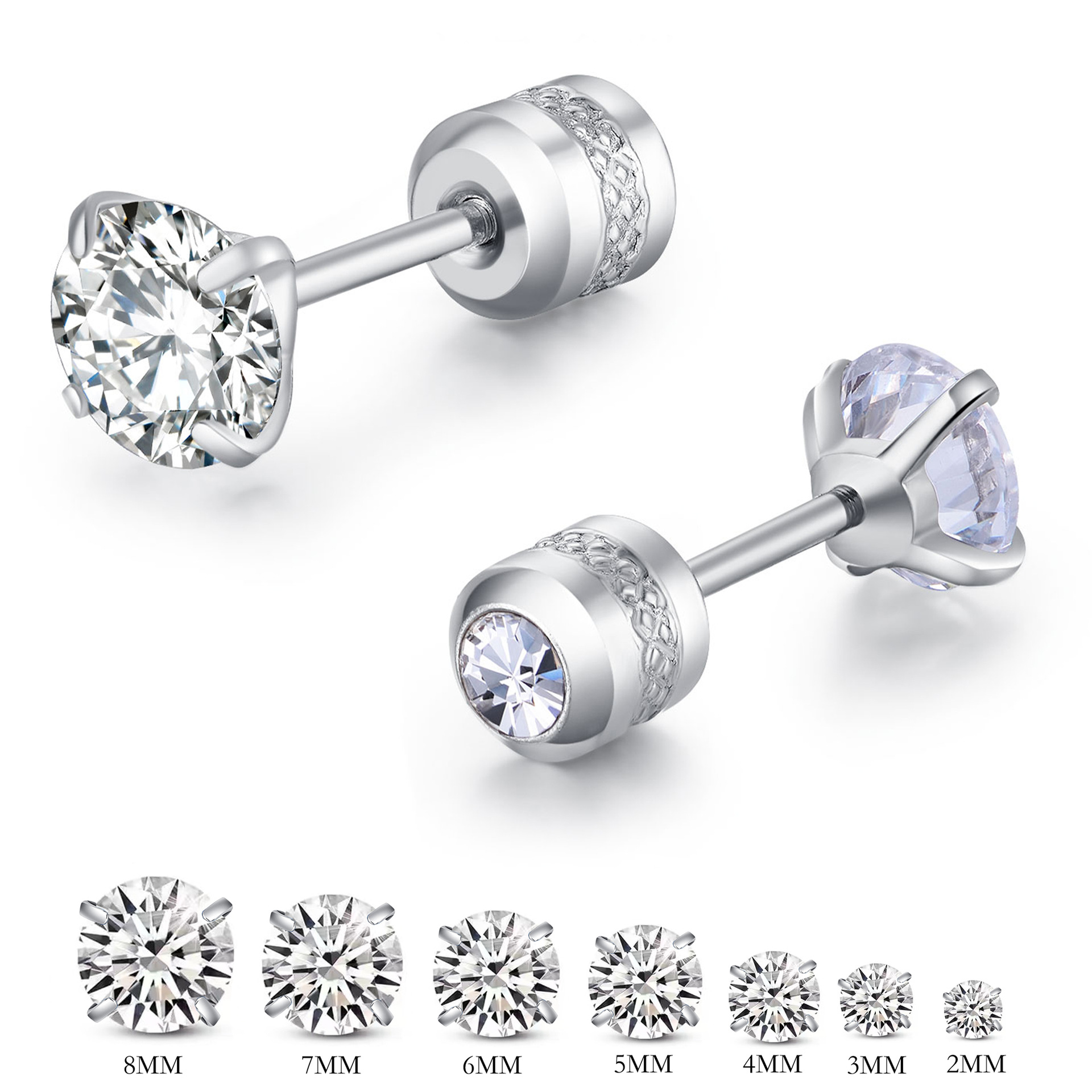 2PC Edelstahl Mini Kristall CZ – Body Jewelry Cartilage Earrings Bewertung und Preis