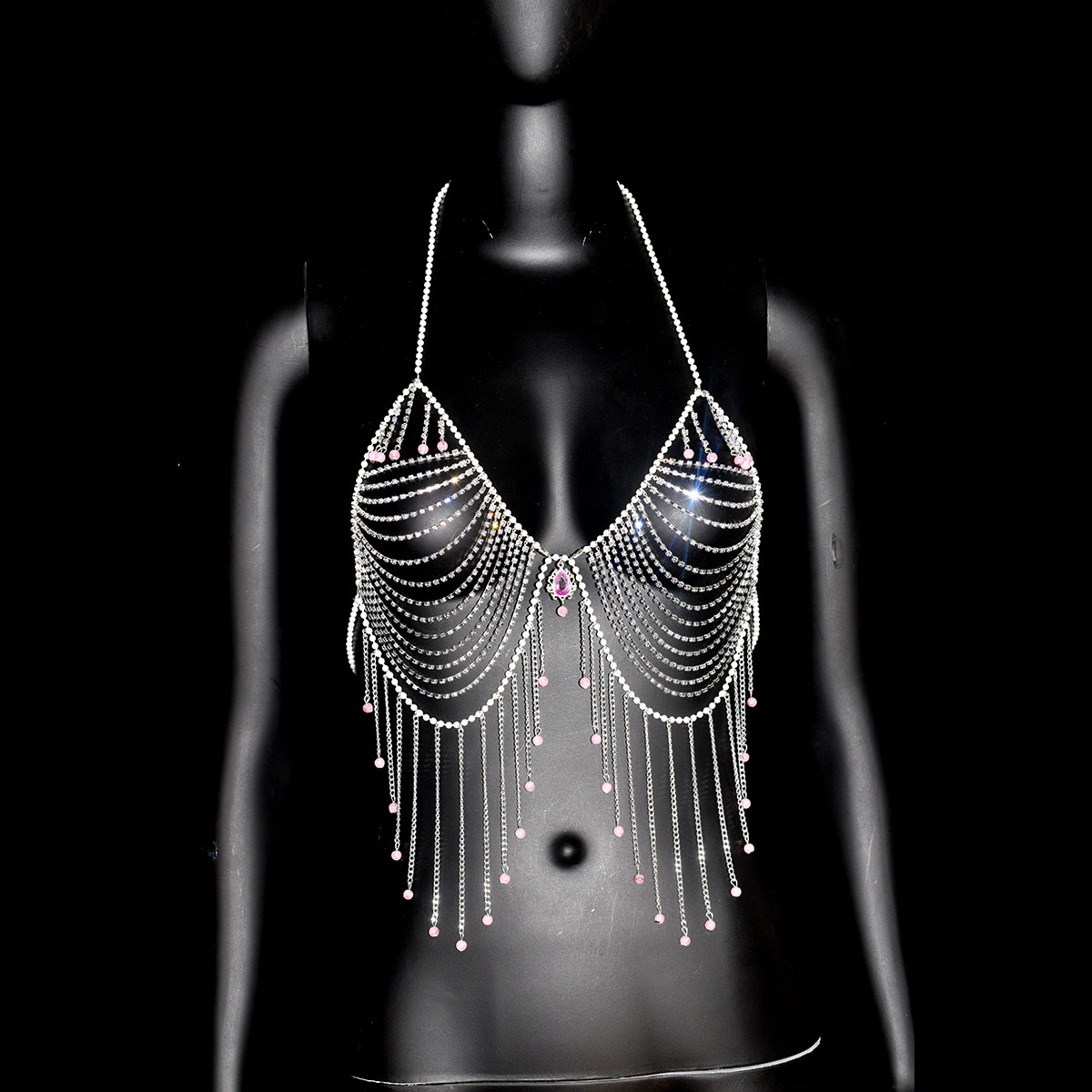 Stilvoller Strass-BH-Schmuck,  – Body Jewelry Dress Bewertung und Preis