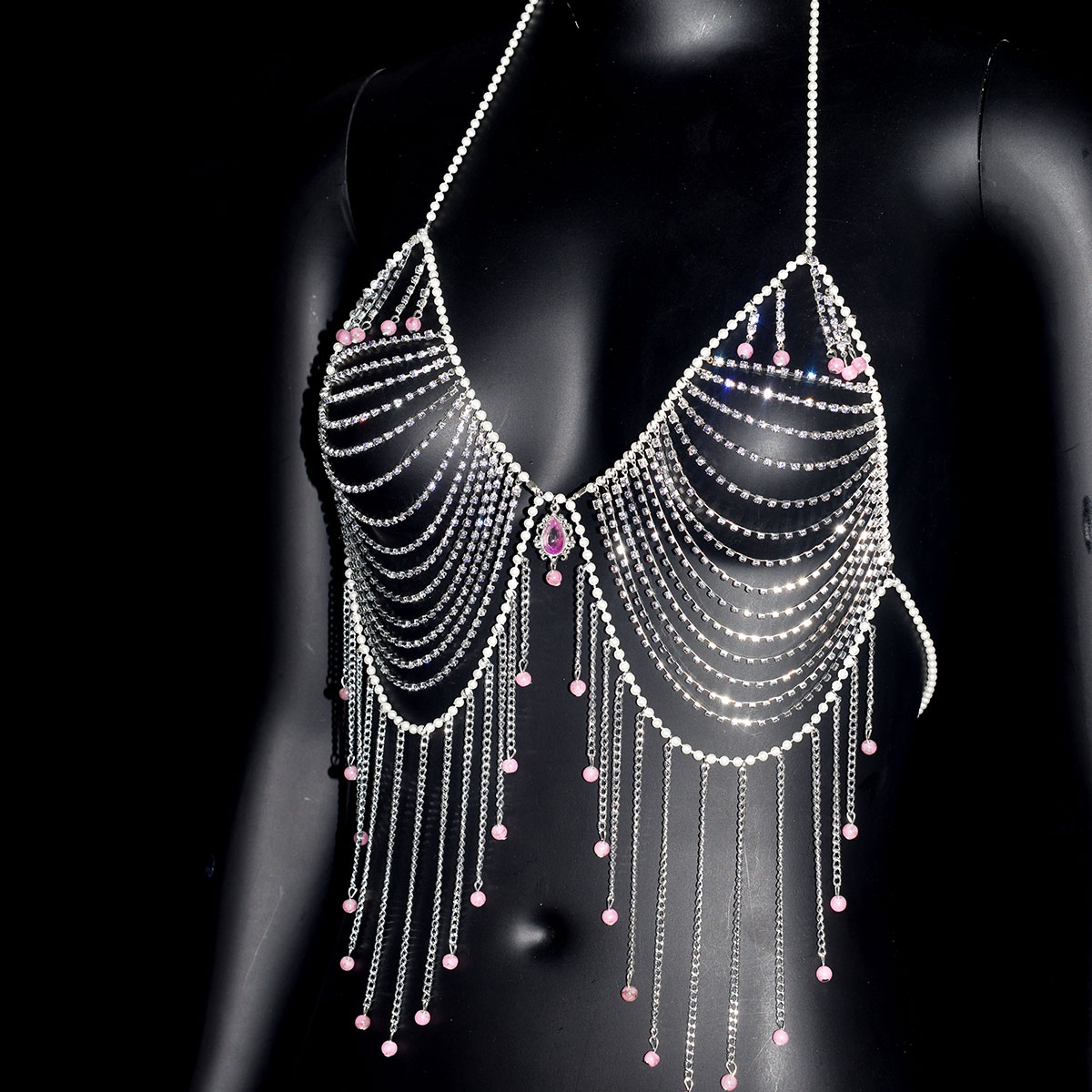 Stilvoller Strass-BH-Schmuck,  – Body Jewelry Dress Bewertung und Preis