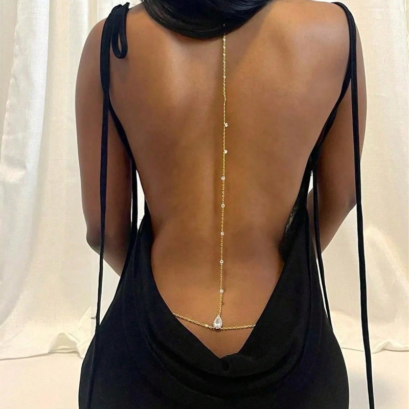 Braut rückenfreie Strass Wasse – Body Jewelry Dress Bewertung und Preis
