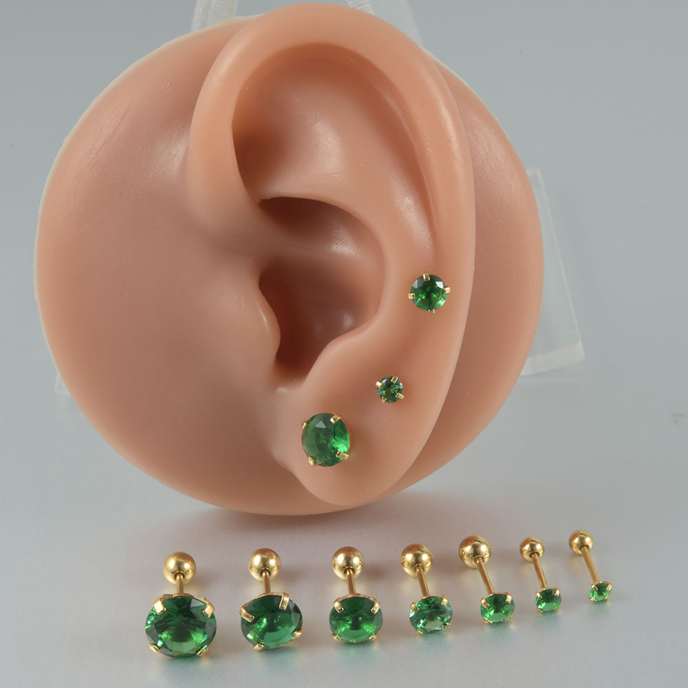 1/2 stücke Edelstahl Grün Zirk – Body Jewelry Cartilage Earrings Bewertung und Preis